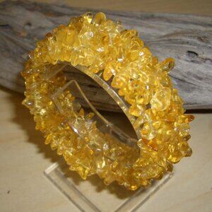 MAGNIFICENT GENUINE YELLOW QUARTZ STONE BRACELET